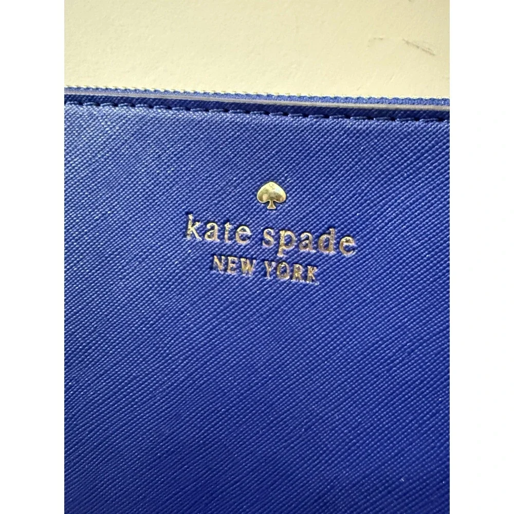 Kate Spade New York Cobalt Blue Zippered Wristlet Pouch Purse